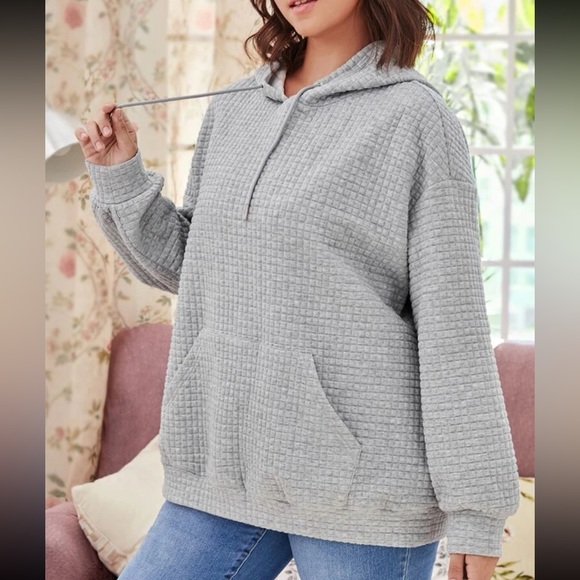 Grey quilted hoodie - Picture 4 of 12